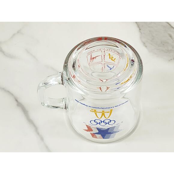 Los Angeles Olympic 1984 Glass Clear Mug Teacup 10oz McDonald's 3 1/2" Vintage - Picture 12 of 15